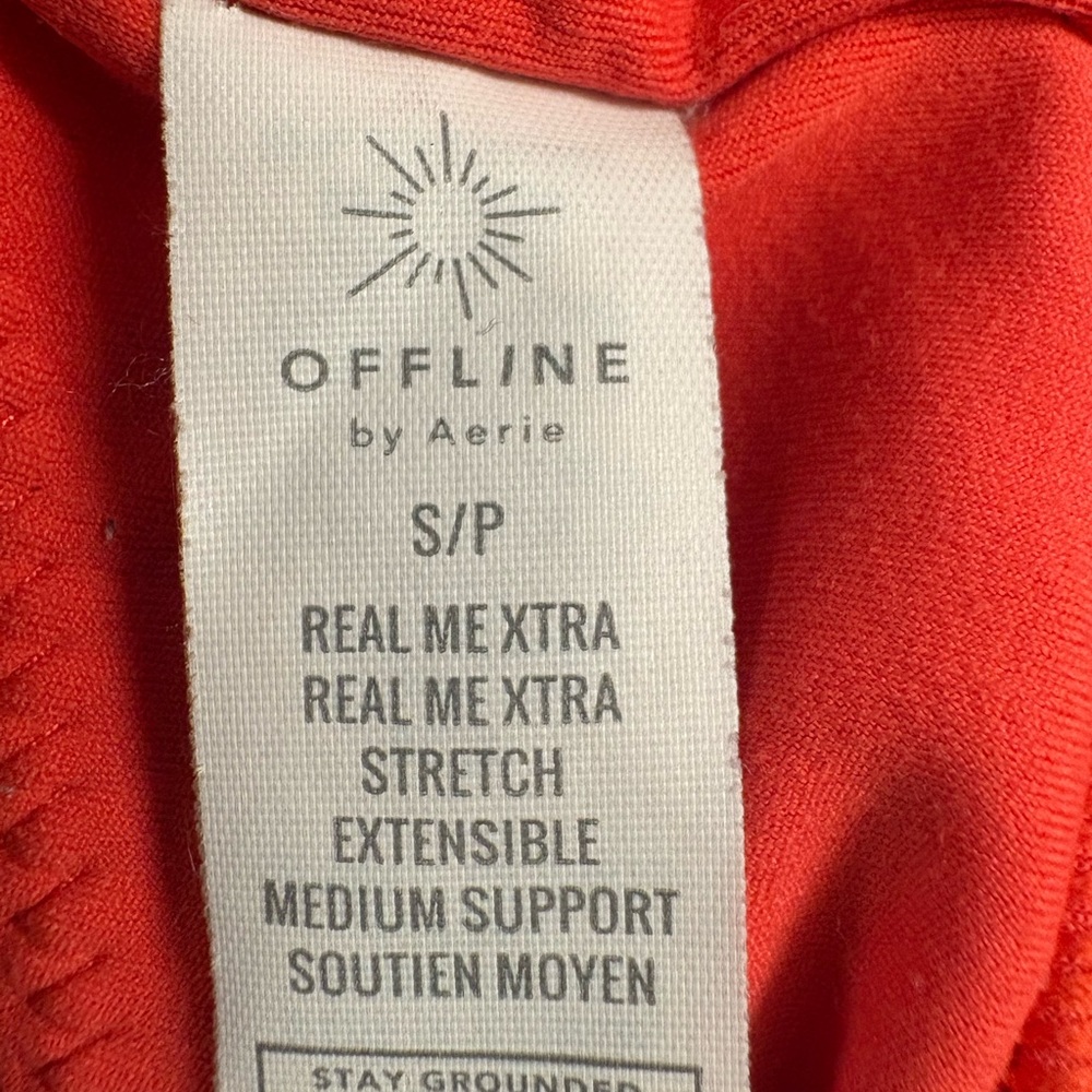 aerie Red Ruffled Strappy Sports Bra and High-Waist Leggings Set - Picture 3 of 9